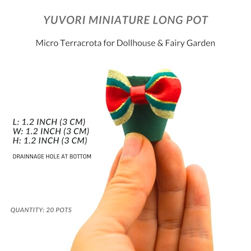 Mini Terracotta Pots – Small Clay Flower Pots for Succulents, Cactus, DIY Crafts, Fairy Garden, Miniatures, School Projects, Mini Planters - Set of 30 (Bow Accent, 1.2 Inch) - size: 1.2 Inch, style: Bow Accent