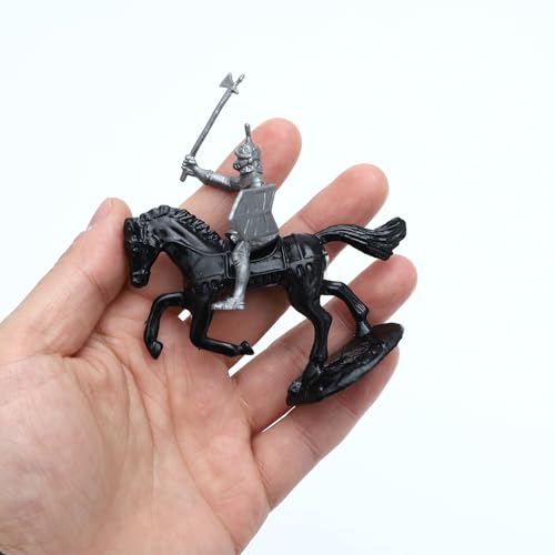 ONEST 40 Pieces Mini Medieval Knights Soldier Army Figures Horses and Soldiers Figurines Cupcake Topper Party Table Decorations - style: 40 Pieces