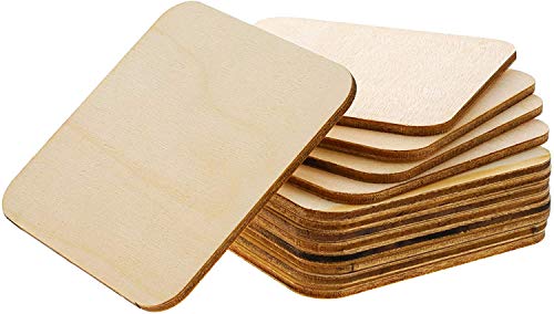 Unfinished Wood Pieces 80 Pcs 3"x3" inch Wood Board Wooden Squares Wooden Cutout Tiles, Rustic Craft Wood for Home Decoration, DIY Supplies - size: 80 Pieces 3"x3"x1/8"