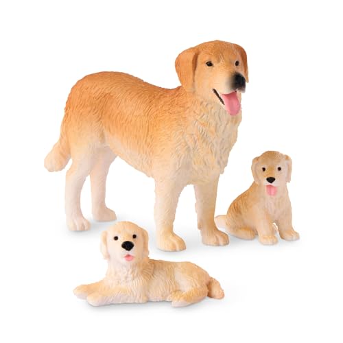 Terra by Battat Toy Golden Retriever Dog Family, 4 Animal Figures, Animals - style: Dog Family