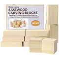 Ninekong 24PCS Basswood Carving Blocks with 3 Sizes，Whittling Wood Carving Kit,Soft Basswood for Carving(4"x1"x1",4"x2"x2",2"x2"x2") - size: 24 pieces 1x1x4/2x2x4/2x2x2 inch