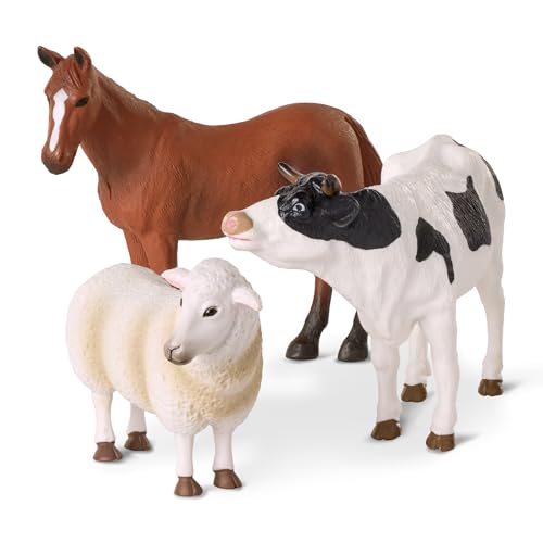 Terra by Battat Farm Animal Toys, 3-Piece Realistic Figurines, Animals