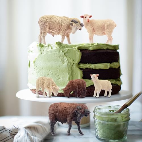 Toymany 8PCS Merino Sheep Figurines Realistic Farm Animal Sheep Toys- Plastic Sheep Figures Birthday Christmas Toy Gift for Kids Toddlers - style: 8PCS Sheep
