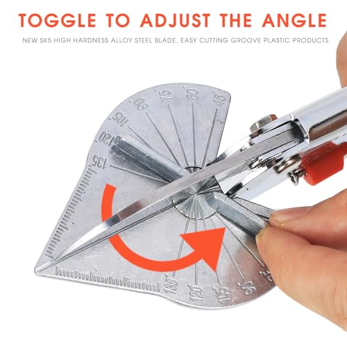 LeafLux Miter Shears for Wood Trim, Adjustable 45 to 135 Degree Handheld Tool, Multi Angle, Multifunctional Trunking Shears for Moulding, Mitre Cutting, Quarter Round, Includes 2 Blades | LFXP3101S - size: 3101S with 2 blades
