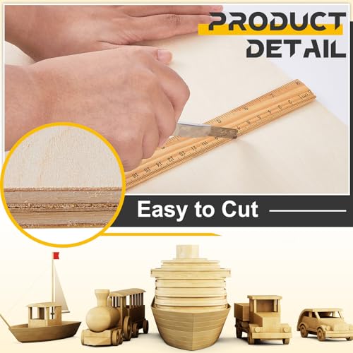 Juexica 12 Pcs 16" X 24"X 1/8" Basswood Plywood Sheets for Laser Cutting - size: 16" X 24" X 1/8"
