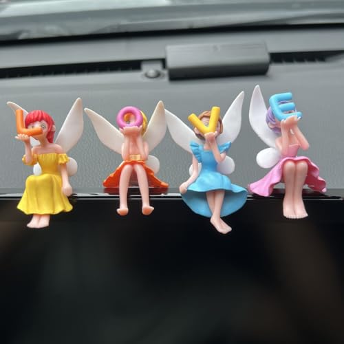 4Pcs Mini Fairy Figurines Set, Fly‑Wing Girl Fairy Accessories