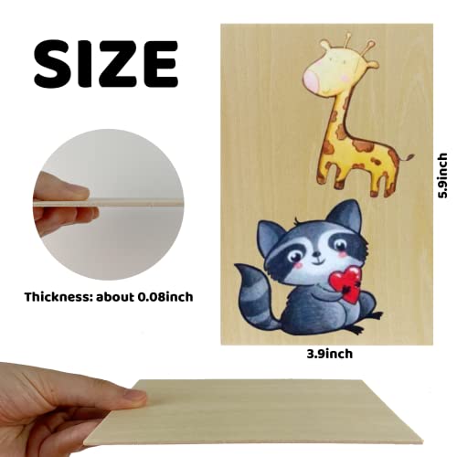 MUXGOA 20 Pack Basswood Sheets, Thin Wood Sheets for Craft, Laser, Wood Burning, Wooden DIY Ornaments, Can be Cut & Painted to Desired Shape(150x100x2mm)