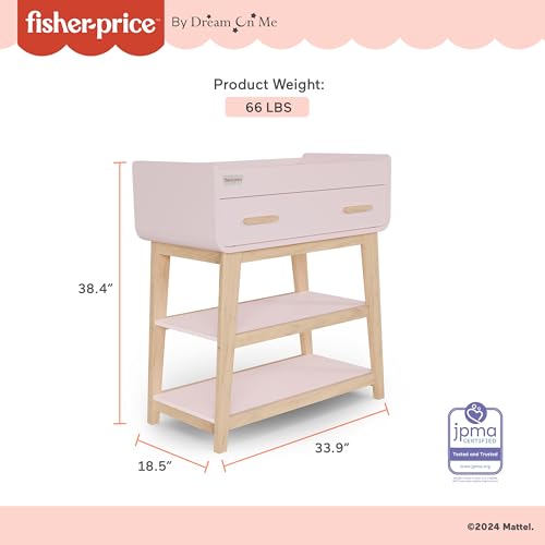 Dream On Me Fisher-Price Baby Changing Table, Blush Pink - color: Blush Pink