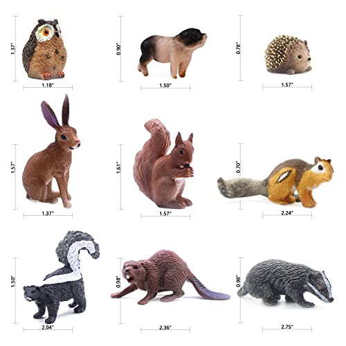 SIENON 18Pcs Mini Forest Animals Figures Assorted Cute Woodland Toys - color: 18pcs Woodland Animals