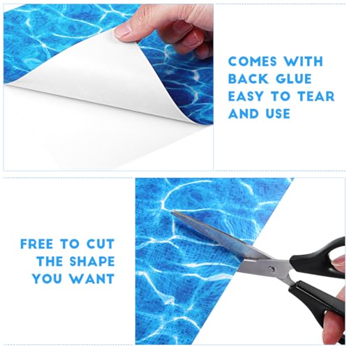 IMIKEYA 5-Pack Self-Adhesive Artificial Water Sheets for Models:Realistic Stream Pattern Sticker, Peel & Stick Fake Water for River, Lake on Train Set, Diorama, Dollhouse Landscape DIY Crafts