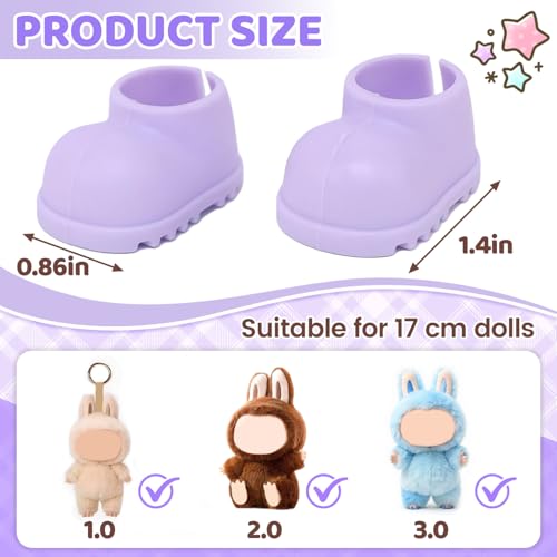10 Pairs 17cm Doll Shoes,Silicone Mini Shoes,Vibrant Color Mini Boots 6.7in Doll Accessories