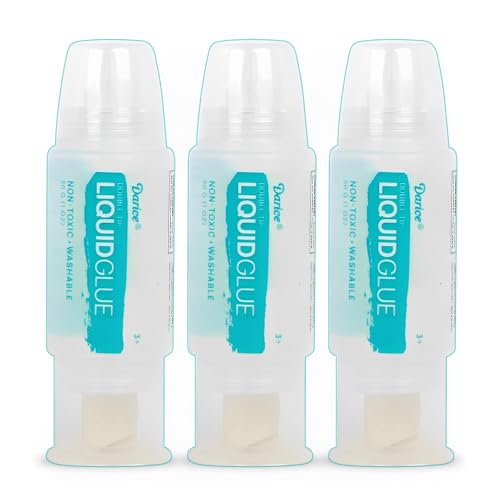 Darice Liquid Glue 3 Pack - 1 Oz Adhesive for Scrapbooking & Mounting - Dual Tip Dispenser for Precise to Full Coverage - Dries Clear