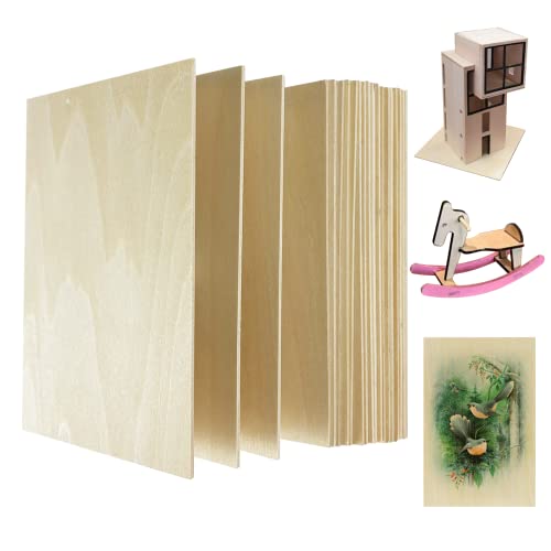 MUXGOA 20 Pack Basswood Sheets, Thin Wood Sheets for Craft, Laser, Wood Burning, Wooden DIY Ornaments, Can be Cut & Painted to Desired Shape(150x100x2mm)