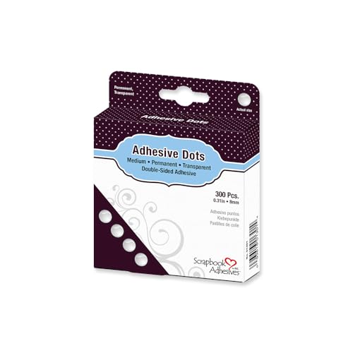 Scrapbook Adhesives by 3L Permanent Dodz, Medium, 1/3-Inch, 300/Pack, Clear - style: Mexium