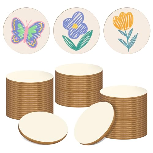 100 Pieces 1.5 Inch Unfinished Wood Circles Round Discs - size: 1.5Inch-100PCS