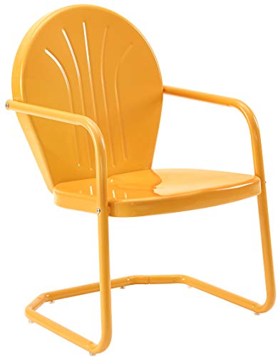 Crosley Furniture Griffith Retro Metal 3-Piece Chair & Side Table Set - color: Tangerine