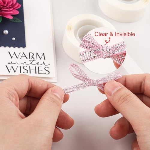 Briartw 1800 Pcs 1/8in (3mm) Clear Mini Glue Point Dots,6 Roll Double Sided Self-Adhesive Dots Stickers for Craft,Ultra Thin Adhesive Dots,Permanent Sticky DIY Craft Dots,for Small Embellishments - size: 1/8in (3mm)