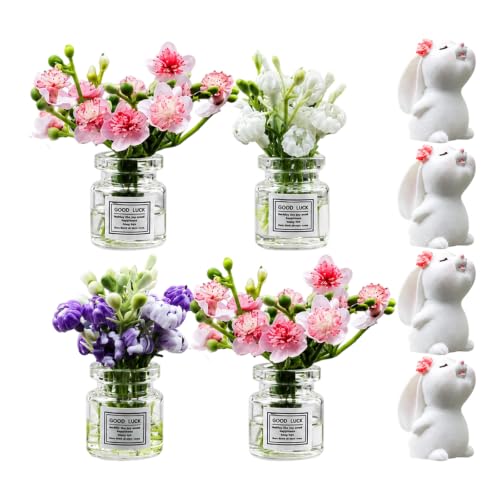 8PCS Miniature Vases, Miniature Flower Vase, Quality Material Set for Garden, for Use in Small Displays and Room Decor for Home