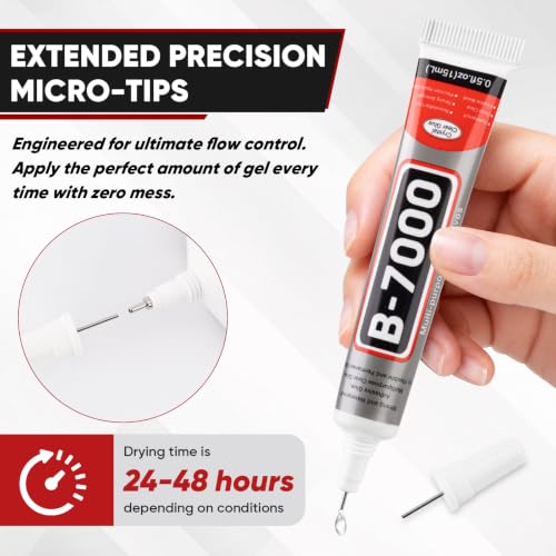 6 PCS 15ml B7000 Rhinestone Glue Clear for Bedazzling with Precision Tip