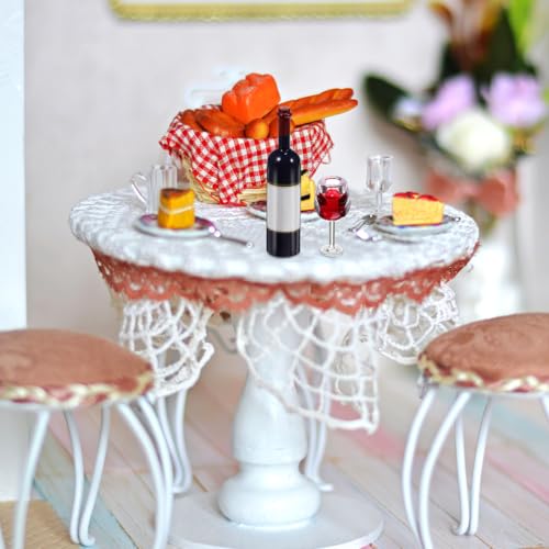 IMIKEYA 18Pcs Miniature Wine Glasses and Bottles: 1:12 Scale Accessories Dollhouse Miniature Bar Mini Red Wine Bottles and Drink Cups for Crafts Decoration