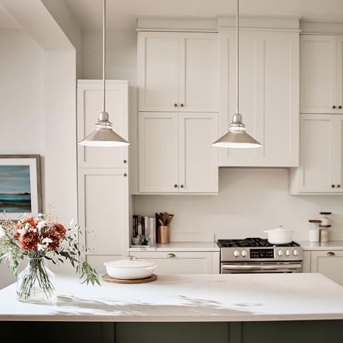 Kichler Grenoble Mini Pendant Light with Cone Shade, Brushed Nickel