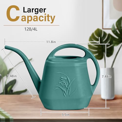 Watering Can - for Home Plant Garden Grip - 1 Gallon - Green - color: Green