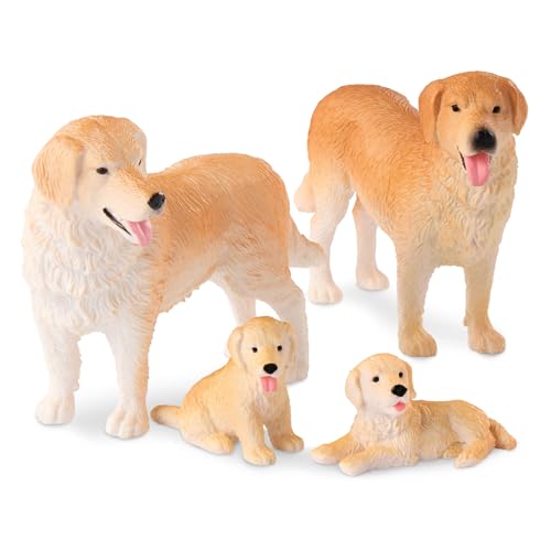 Terra by Battat Toy Golden Retriever Dog Family, 4 Animal Figures, Animals - style: Dog Family