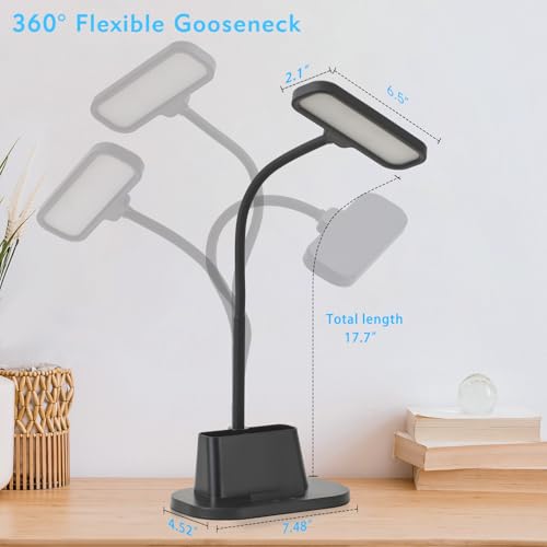 BOHON Desk Lamp for Home Office Desk Light with USB-C Charging Port Black - color: Matte Black