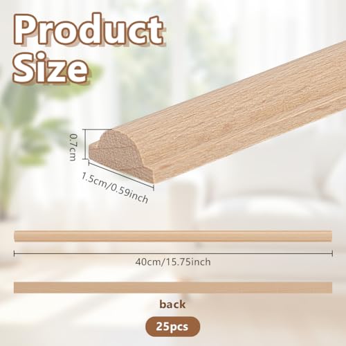 OLYCRAFT 25Pcs 3D Decorative Wood Trim Molding Cylinder Unfinished DIY Trims Wooden Trim Molding 15.8 Inch Decorative Bobbin Wood Trims for Home Wall Door Border Ceiling Cabinet Window - style: Cylinder