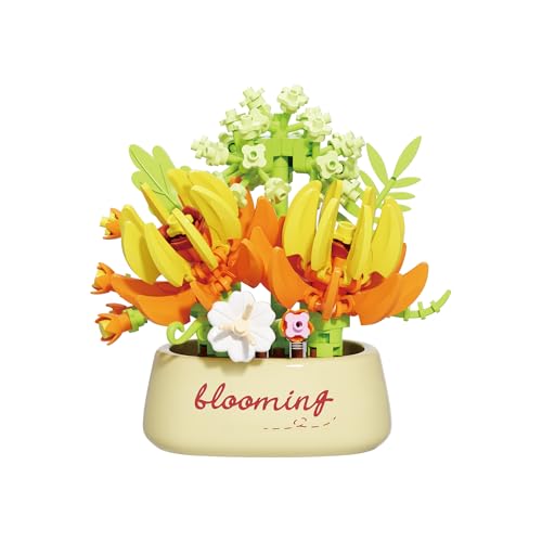 Elegant Dahlia Mini Flower Potted Bonsai Building Toy - style: Elegant Dahlia