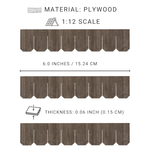 Miniature Roof Shingle Strips for 1:12 Scale Dollhouse Roofing - color: Dark Olive Weathered