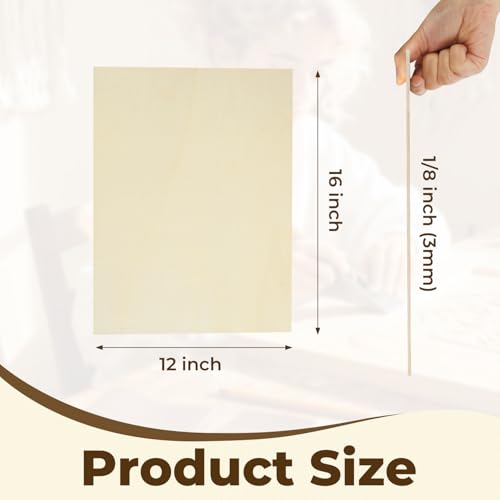 24 Pack Basswood Plywood Sheets 12"x16"x1/8", Basswood for Laser Cutting - color: 24 Pack, size: 12"x16"