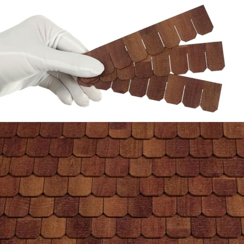 Miniature Roof Shingle Strips for 1:12 Scale Dollhouse Roofing - color: Copper Brown