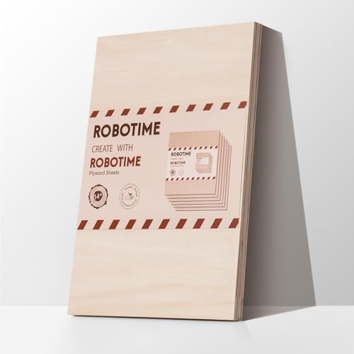 ROBOTIME 6-Pack Laser Wood Sheets 1/8" - 12 x 16 x 1/8 Inch - Basswood 2Pcs & Walnut 2Pcs & Birch 2Pcs - 3mm Plywood Sheets for Laser Cutting, Engraving & Wood Burning (Pyrography) - color: Basswood+Walnut+Birch, size: 1/8" x 12" x 16"-6 Pack