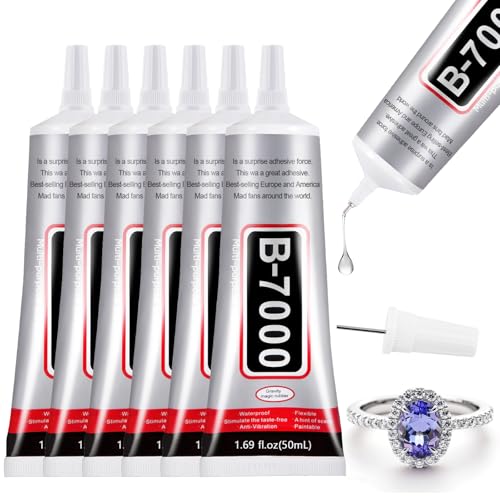 6 PCS 50ml B7000 Glue Clear with Precision Tip, Bedazzling Glue - size: 50ml 6pcs