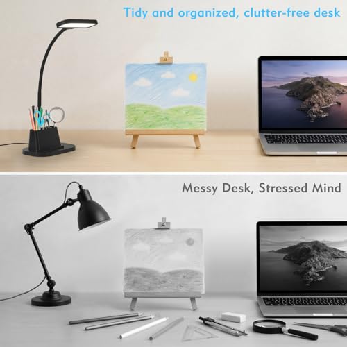 BOHON Desk Lamp for Home Office Desk Light with USB-C Charging Port Black - color: Matte Black