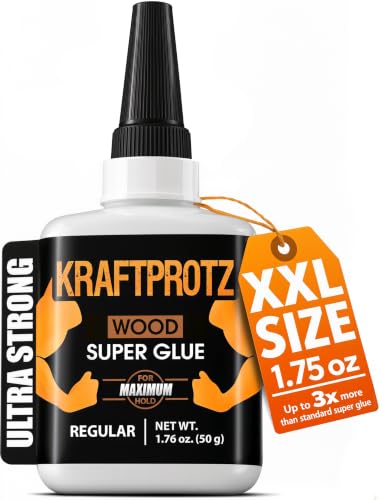 Wood Super Glue Liquid 1.75 oz - Instant Adhesive DIY Craft Laminate Cork