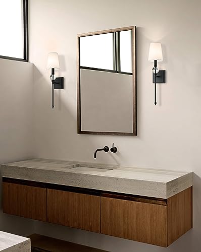 XiNBEi Lighting Black Bathroom Sconces Set of 2 with Crystal Ball Accent - color: Matte Black