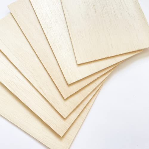 MUXGOA 20 Pcs Wood Sheets,Unfinished Balsa Wood Sheets for Crafts DIY Thin Woodsheet for Wooden DIY Ornaments,Scrabble Tiles,House Aircraft Ship Boat,School Projects(150x100x2mm)