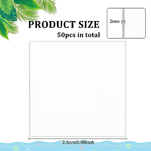 FINGERINSPIRE 50 Pcs Clear Miniature Bases 1x1inch Square Acrylic Action Figure Display Bases 2mm Thick Miniature Bases Blank Acrylic Mini Square Base for Miniatures Wargaming Boardgaming Collectible - color: 50 Pcs - Square