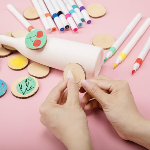 Natural Wood Slices Unfinished 1.37"-1.96", Wooden Paint Kits Art - size: B (3.5-5.0 cm) 30Pcs