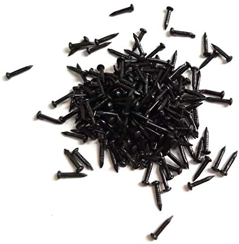 200PCS Mini Decorative Nails, 6mm Short Pin Nails with 1mm Shank, Tiny Nails for Dollhouse, Miniature Crafts, Small Wood Boxes and String Art, Black - color: Black, style: 1*6mm