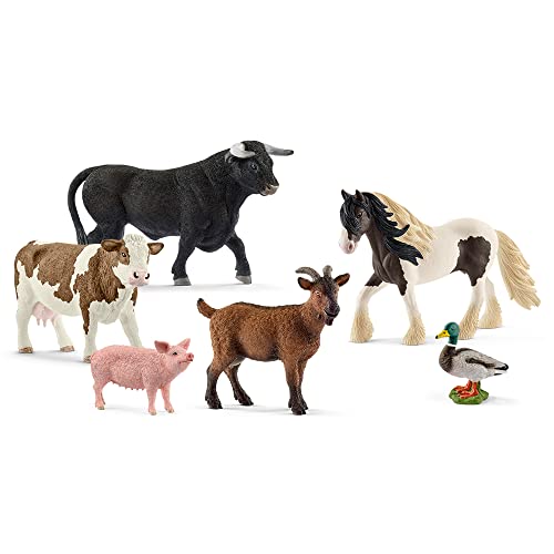 Schleich Farm World - 6PC Farm Animal Bundle Set - Kids Ages 3+ | 77423