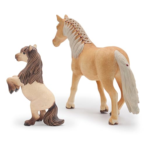 Gemini&Genius Horses Toy for Kids, Premium Horse with Cub Farm Animals - color: B- Brown Horses