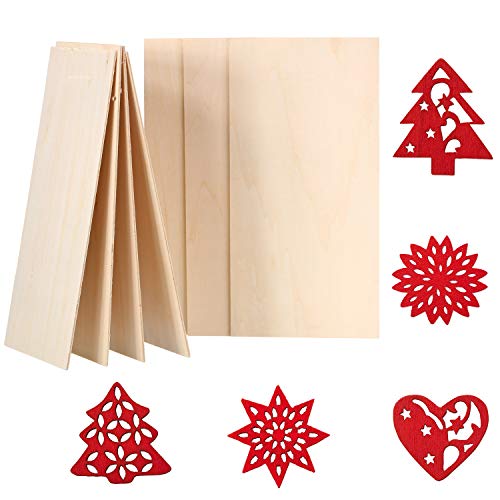 Blulu 10 Pack Basswood Sheets 8 x 4 x 1/16 Inch Thin Plywood Sheets