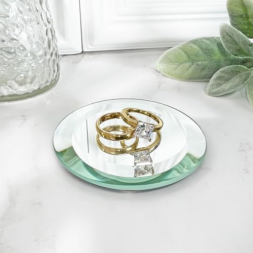 Plymor 3 inch Round, 5mm Thick, Beveled Glass Mirror Circle - size: 3"L x 3"W