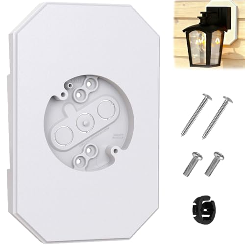 Vinyl Siding Mounting Block for Outdoor Lights, Fits 1/2" Lap & 4" Siding - color: Rectangle White, size: 1 pack