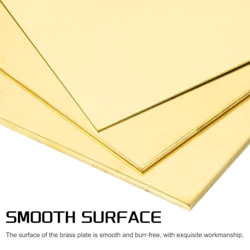 MECCANIXITY Brass Sheet, 0.4" X 0.4" 26 Gauge(0.4mm) Thickness H62 Brass Metal Plates Thin Metal Sheets with Gloves for Craft DIY Model Jewelry Electrical Repair Industrial, Pack of 4, Gold - size: 0.4" x 0.4" 26 Gauge(0.4mm)