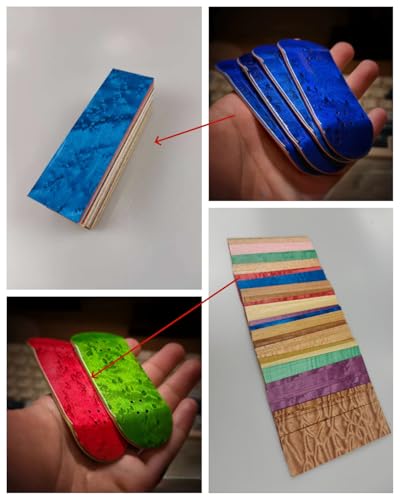 Unfinished Exotic Fingerboard Wood Veneer Sheet 1.7 inches x 5.9 inches, Thickness of 1/50 inch, Used for Inlay Woodworking Projects and Fingerboard Production. 100 Pieces