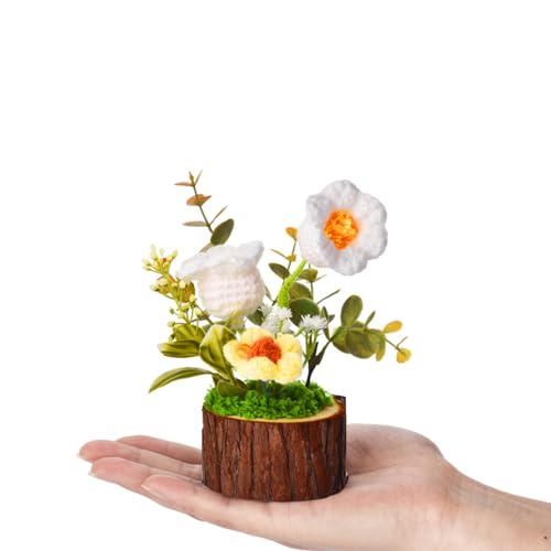 Crochet Lily of the Valley Flowers Bouquet for Women/Teacher Desk Decora - color: Lily of the Valley